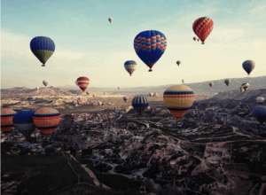 Hot Air Balloon Over Cappadocia, Turkiye